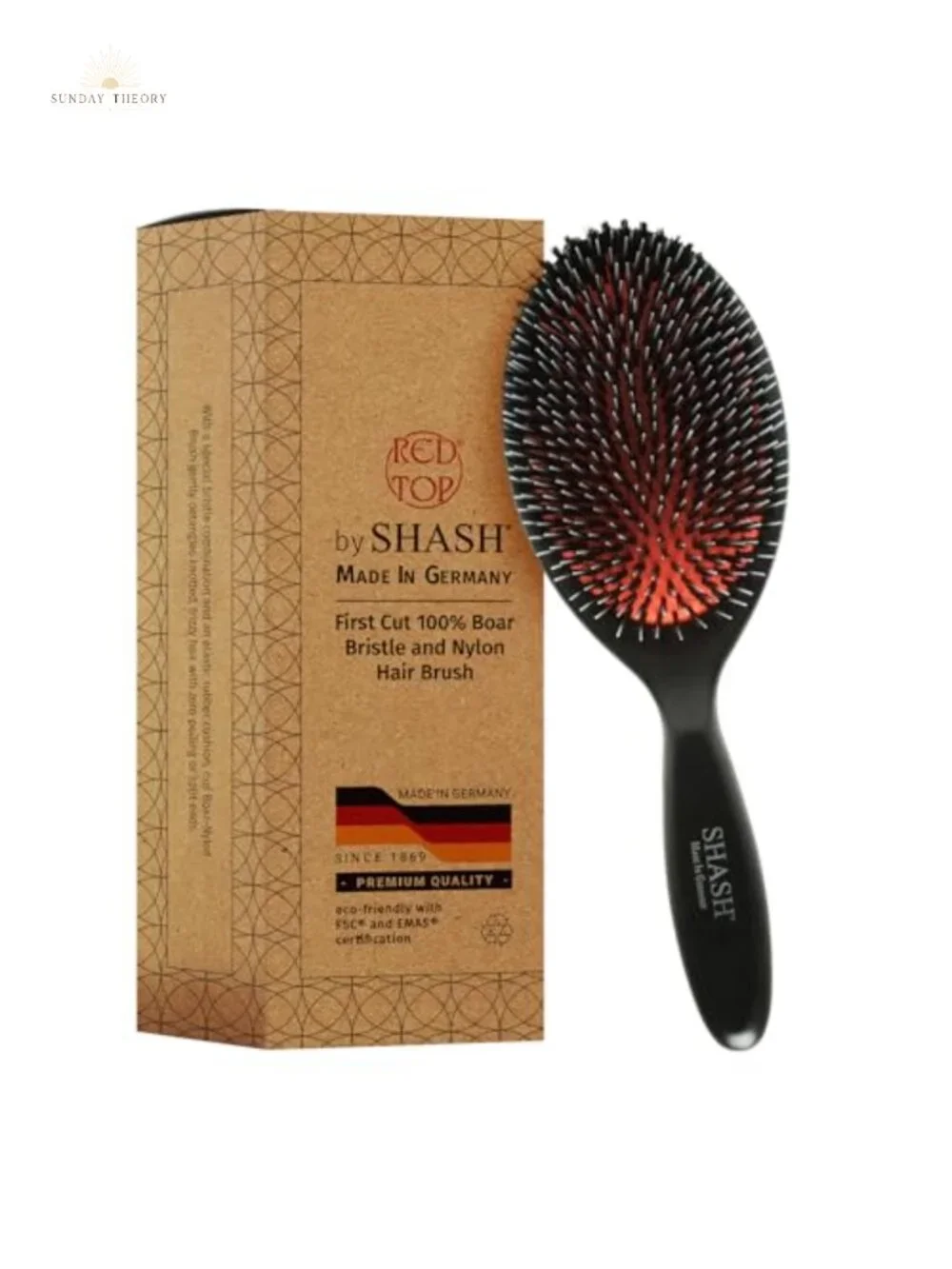 SHASH Boar Bristle Hair Brush - Anti-Breakage Detangling Large Wood Handle